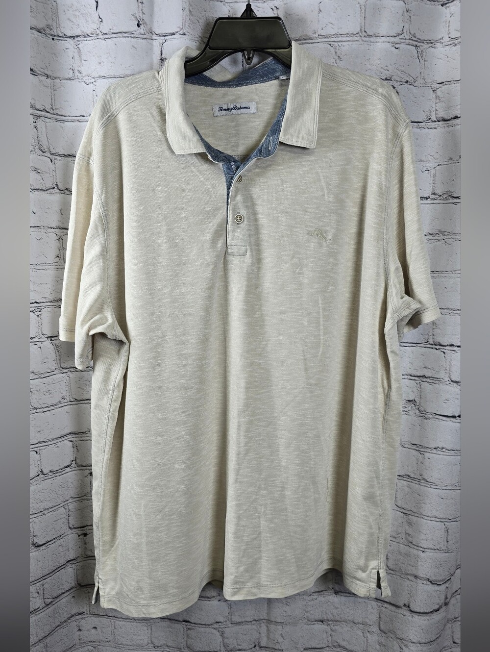 Tommy Bahama Men's Light‎ Cream Polo Size XXL